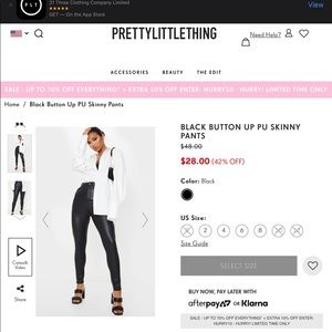 Faux leather pants